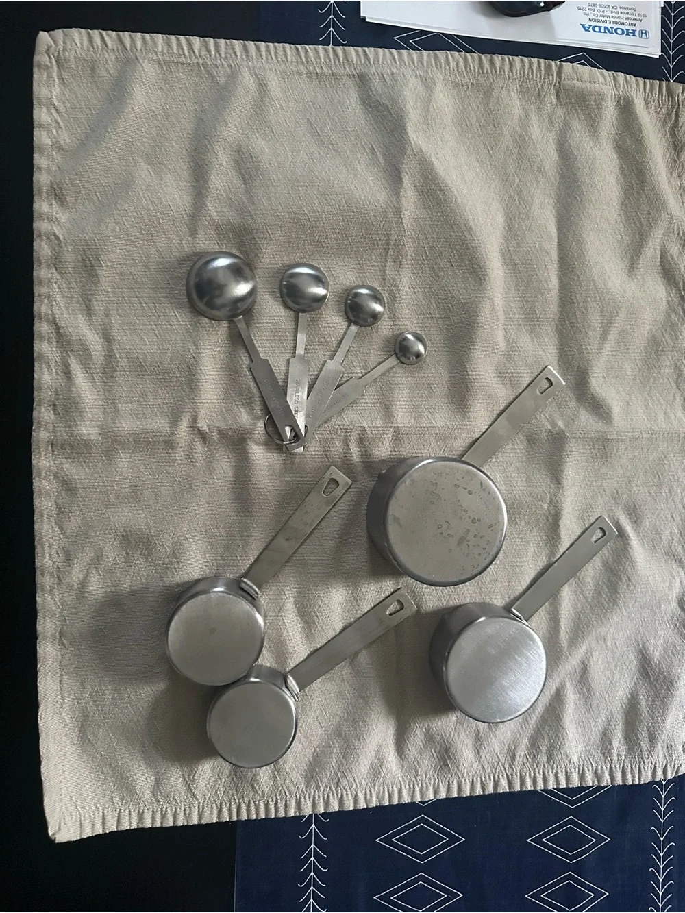 Stainless Steel Measuring Cups & Spoons Set - Silver